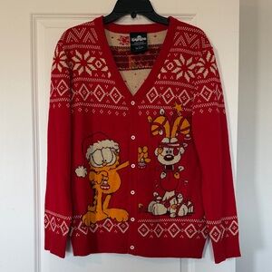 Men’s Red Garfield & Odie Ugly Christmas Sweater